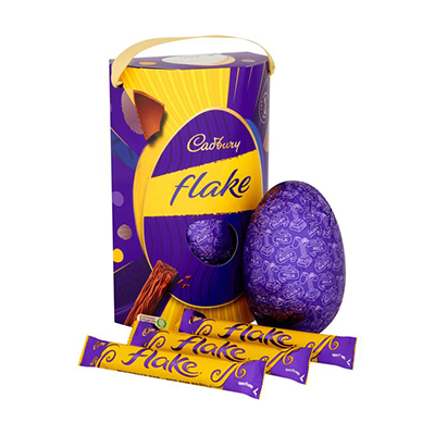 Cadbury Flake Easter Egg - Large. with 3 bars delivered to any country.