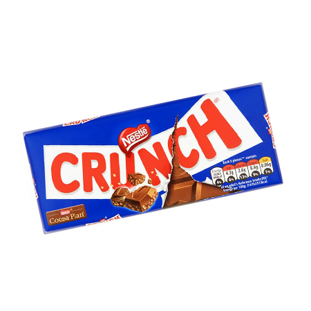 Image of nestle crunch chocolate bar 100g