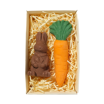 Chocolate Bunny & Large Carrot - British Handmade Chocolate Treats for Easter
