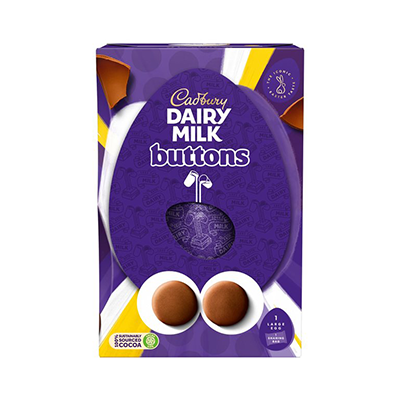 Cadbury Buttons Easter Egg. British food delivered worldwide