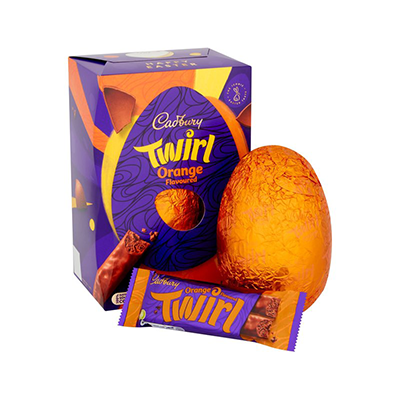 Cadbury Twirl Orange Easter Egg. British Food Delivered Worldwide