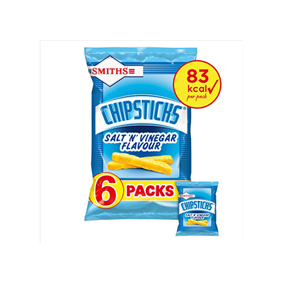Smiths Chipsticks -Salt & Vinegar - 6 Pack