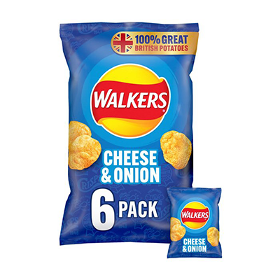 Walkers Crisps - Cheese & Onion 6 Pack